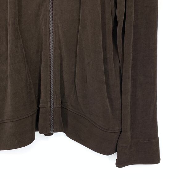 Chicos Travelers Full Zip Jacket Brown Womens Sz 1 US M Leopard Inner Collar - Picture 4 of 5